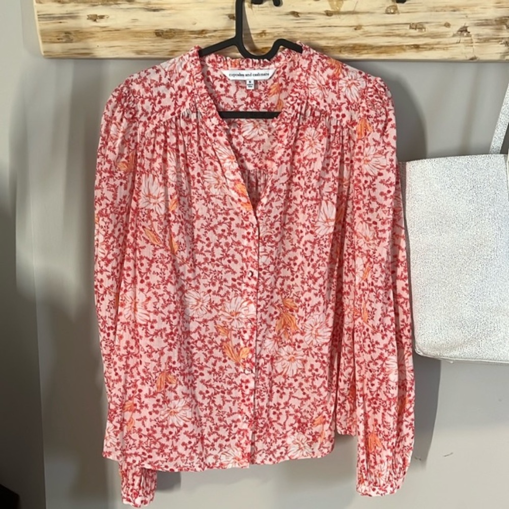 Pink and Orange Cupcakes & Cashmere Floral Blouse